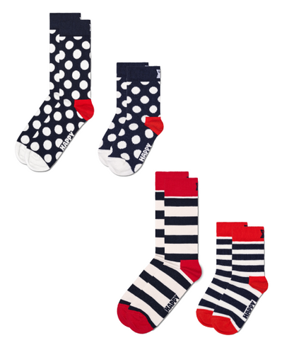 Mini & Me: Fun Polka & Stripe Family Sock Set (4-Pack)