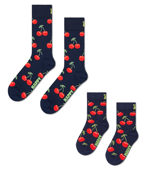 Mini & Me: Matching Cherry Sock Set for Kids & Adults