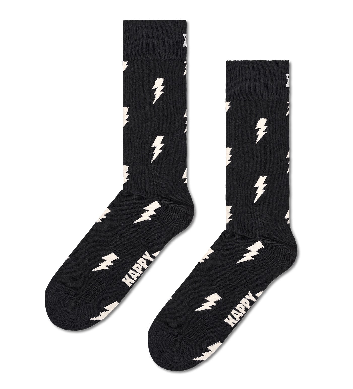 Bright, colorful Happy Socks unisex flash crew-length socks for women and men, featuring bold patterns and vibrant designs.