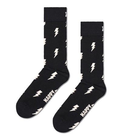 Bright, colorful Happy Socks unisex flash crew-length socks for women and men, featuring bold patterns and vibrant designs.
