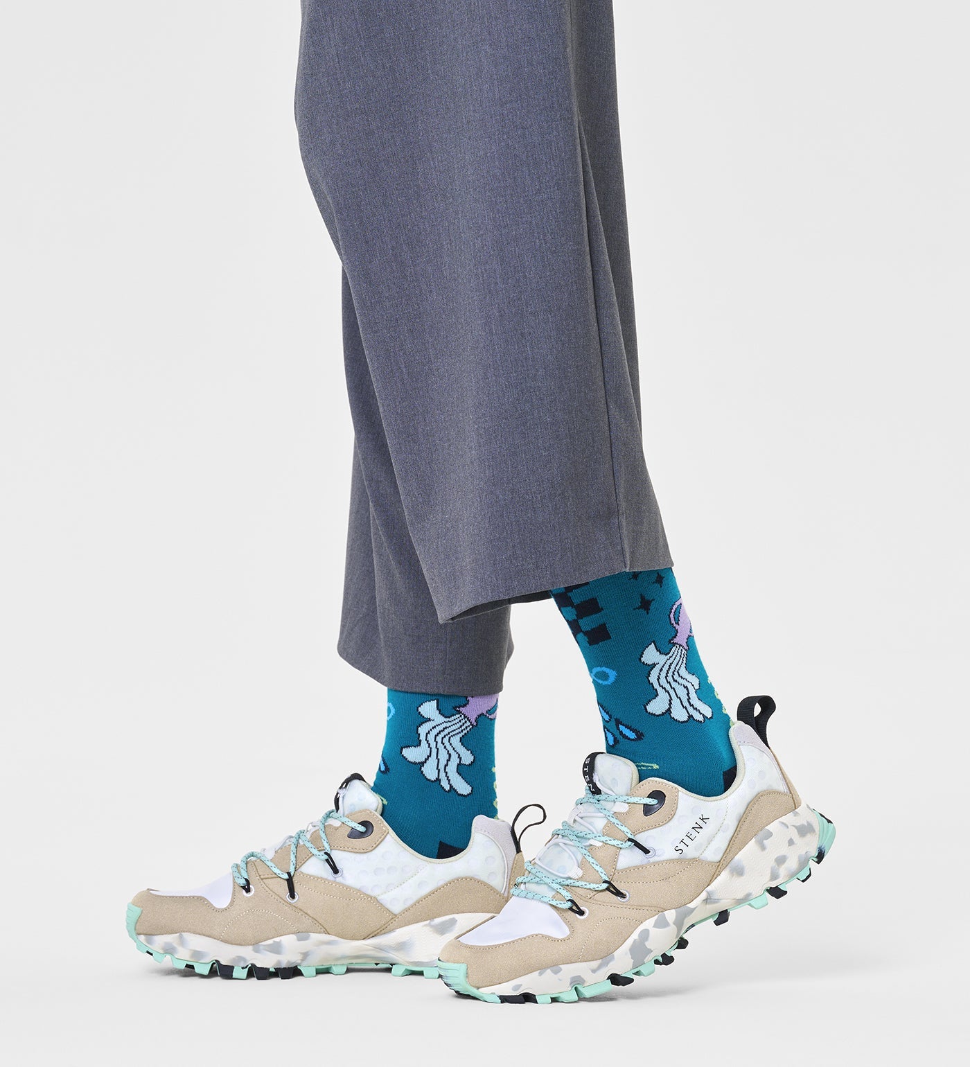 Happy Socks Unisex Aquarius Crew Length Socks for Women and Men