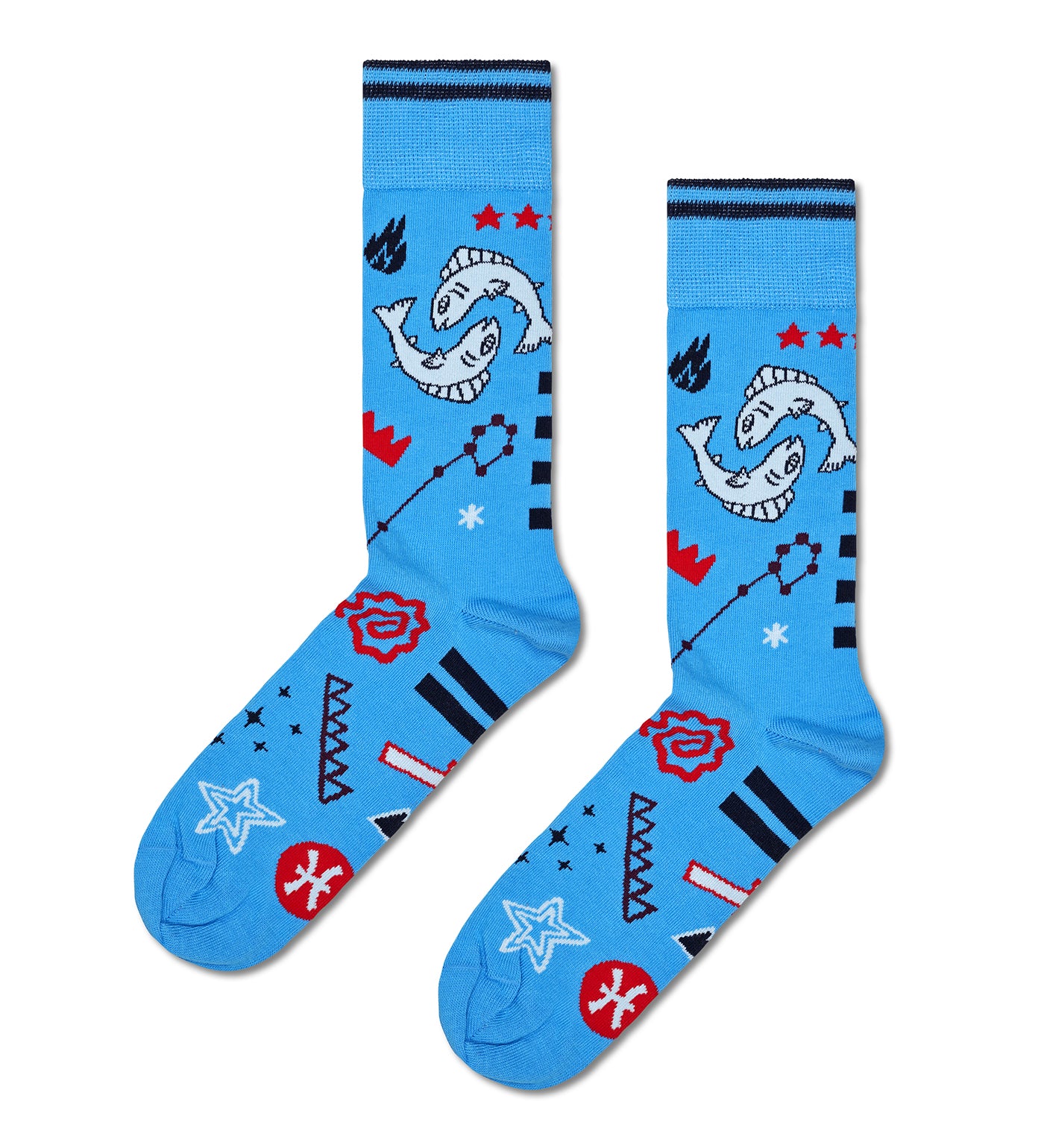 Happy Socks Unisex Pisces Crew Length Socks for Women and Men