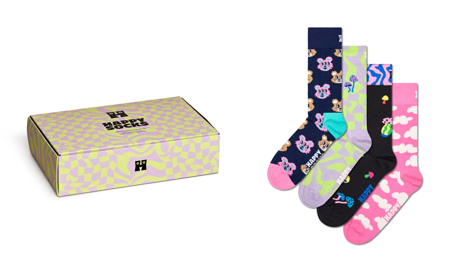 4-Pack Happy In Wonderland Socks Gift Set by Happy Socks India