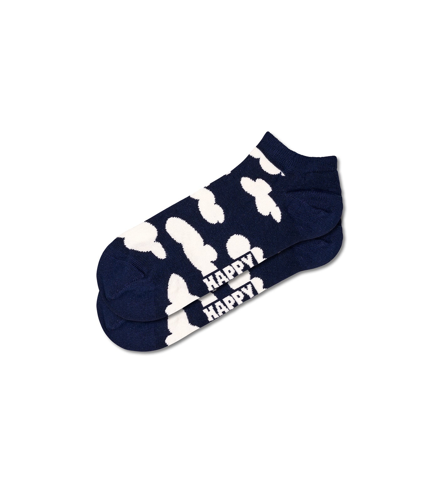 Colorful ankle length socks with a vibrant cloud pattern, suitable for both men and women. Fun and stylish for any casual outfit.
