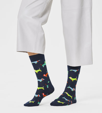 Happy Socks Unisex Puppy Love Crew Length Socks for Women and Men